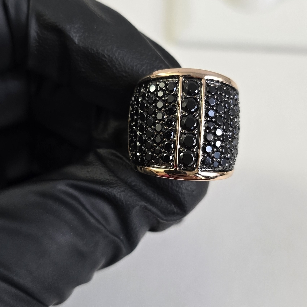 Rose Gold Spinel/Onyx Ring – A Bold Statement of Sophistication - Picture 1 of 8